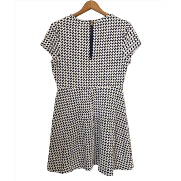 NAVY and White Houndstooth Dress - Large - Picture 5 of 6